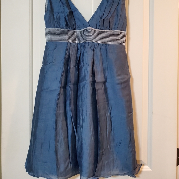 🌲 Blue silk dress - Picture 4 of 4